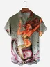 Mermaid Chest Pocket Short Sleeve Hawaiian Shirt