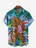 Hardaddy  Flamingo Chest Pocket Short Sleeve Hawaiian Shirt