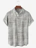 Hardaddy Classic Button Down Hawaiian Shirt Gray Abstract Chest Pocket Short Sleeve Casual Shirt