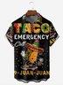 Hardaddy Mexican Taco Cinco de Mayo Chest Pocket Short Sleeve Casual Shirt
