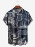 Hardaddy Nautical Map Chest Pocket Short Sleeve Hawaii Shirt