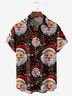 Santa Claus Chest Pocket Short Sleeve Casual Shirt