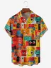 Hardaddy Portrait Art Painting Chest Pocket Short Sleeve Casual Shirt