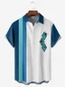 Hardaddy Art Medieval Geometric Chest Pocket Short Sleeve Bowling Shirt
