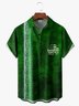 Hardaddy Hawaiian Button Up Shirt for Men Green St. Patrick's Day Lucky Clover Regular Fit Short Sleeve Shirt St Paddy's Day Shirt