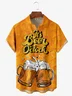 Hardaddy Funny Button Down Hawaiian Shirts It's Beer O'clock Chest Pocket Short Sleeve Casual Shirt
