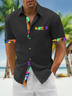 Hardaddy 100% Cotton Black Patchwork Short Sleeve Resort Comfy Shirt Hawaiian Daily Shirt