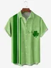 Hardaddy Hawaiian Button Up Shirt for Men Green St. Patrick's Day Lucky Clover Regular Fit Short Sleeve Bowling Shirt St Paddy's Day Shirt