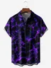 Black And Purple Crazy Flame Print Hardaddy Hawaiian Shirt for Men