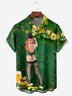 Hawaiian Button Up Shirt For Men Green St. Patrick'S Day Luck By Alice Meow