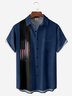 Hardaddy Men's American Flag Print Casual Breathable Hawaiian Short Sleeve Shirt