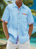 Hardaddy Cotton Patchwork Plant Casual Shirt