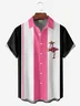 Hardaddy Moisture-wicking Cinco de Mayo Flamingo Chest Pocket Bowling Shirt