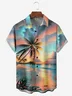 Hardaddy Moisture-wicking Coconut Tree Chest Pocket Hawaiian Shirt