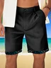 Hardaddy Cotton Plain Contrast Patchwork Geometric Bermuda