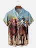 Men's Kentucky Derby Attire Moisture-Wicking Horse Racing Print Shirt