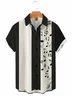 Hardaddy Mens Retro Music Note Print Up To 4XLT Jazz Style Shirt