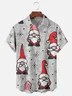 Hardaddy Men's Christmas Santa Print Casual Breathable Short Sleeve Shirt