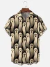 Men's Halloween Ghost Print Casual Short Sleeve Hawaiian Shirt with Chest Pocket