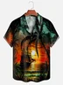 Tall Size Moisture-wicking Beach Sunset Aloha Shirt