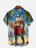 Moisture Wicking Christmas Santa Surf Hawaiian Shirt