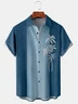 Hardaddy Gradient Coconut Tree Chest Pocket Short Sleeve Shirt
