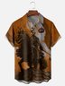 Moisture-wicking Halloween Headless Horseman Art Painting Chest Pocket Hawaiian Shirt