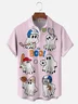 Moisture-wicking Halloween Ghost Playing Ball Chest Pocket Casual Shirt