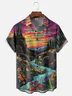 Moisture-wicking Halloween Skull Chest Pocket Casual Shirt