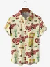 Tall SizeChristmas Fun Decoration Chest Pocket Short Sleeve Casual Shirt