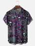 Moisture-wicking Halloween Skull Art Print Chest Pocket Hawaiian Shirt