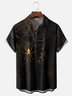 Moisture-wicking Halloween Gold Spider Art Print Chest Pocket Hawaiian Shirt