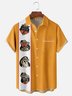 Moisture-wicking Halloween Skull Vintage Illustration Chest Pocket Bowling Shirt