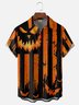 Moisture Wicking Halloween Pumpkin Chest Pocket Hawaiian Shirt