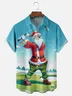 Moisture Wicking Christmas Golf Chest Pocket Casual Shirt