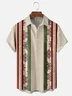 Tall Size Moisture-wicking Christmas Snowflakes Chest Pocket Bowling Shirt