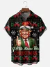 Moisture-wicking I'll Be Home For Christmas Donald Trump Chest Pocket Holiday Shirt
