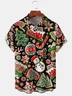 Mens Christmas Events Print Front Buttons Soft Breathable Chest Pocket Casual Hawaiian Shirt