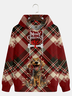 Merry Christmas Red Plaid Dog Hoodie Sweatshirt