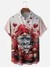 Moisture-wicking Saint Valentine‘s Day Heart Gnome Chest Pocket Casual Shirt