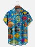 Moisture-wicking Marine Fish Chest Pocket Hawaiian Shirt