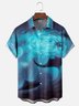 Moisture-wicking Ocean Art Manta Blue Chest Pocket Hawaiian Shirt