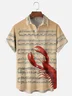 Moisture-wicking Sheet Music Lobster Chest Pocket Hawaiian Shirt