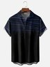 Moisture-wicking Geomatric Striped Chest Pocket Casual Shirt
