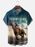 Moisture-wicking Kentucky Derby Horse Racing Chest Pocket Casual Shirt