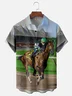 Moisture-wicking Kentucky Derby Horse Racing Chest Pocket Casual Shirt