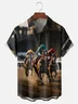 Moisture-wicking Kentucky Derby Horse Racing Chest Pocket Casual Shirt