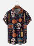 Moisture-wicking Cinco de Mayo Day of the Dead Mexican Skull Guitar Chest Pocket Casual Shirt