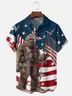 Moisture-wicking American Flag Pride Bigfoot Chest Pocket Casual Shirt