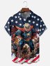 Moisture-wicking Superman Trump Make America Great Again Chest Pocket Casual Shirt
